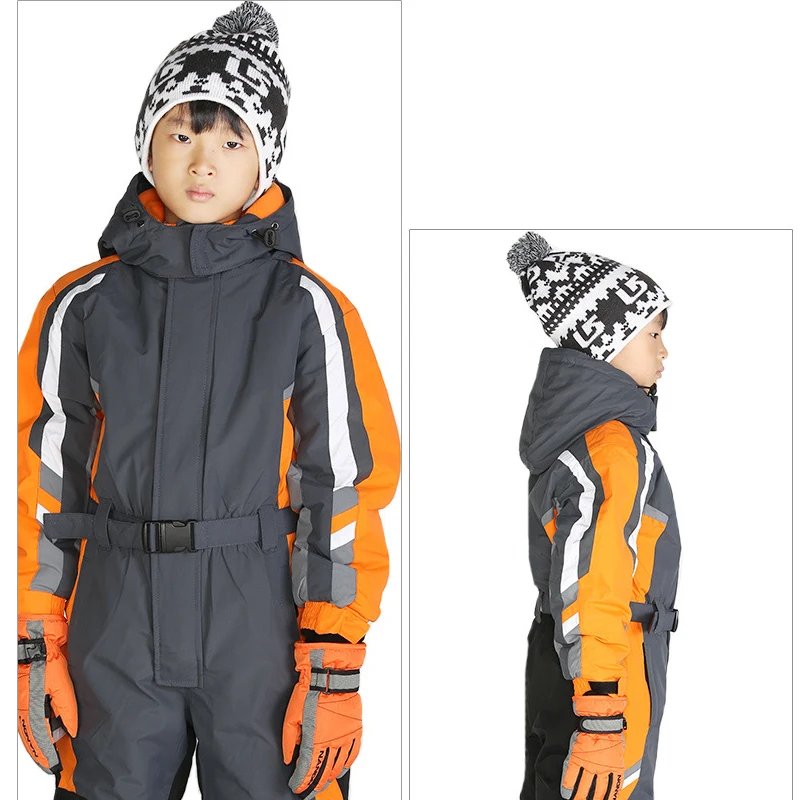 

Ski suit outdoors Boy and girl Children size Thickening and warmth retention Suit Conjoined Assault clothes