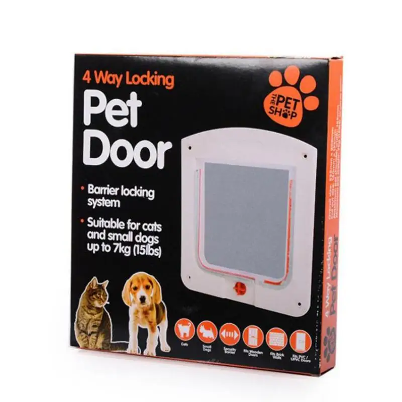 

4 Way Locking Pet Cat Kitty Small Dog Doggy Puppy Flap Safe Door Tunnel Lot High Quality Small Dog Control Door Pet Supplies