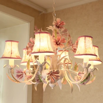 

Kid's colorful flower hanging lamp iron Chandelier for Bedroom girl children princess room Dining Room home lights & lighting