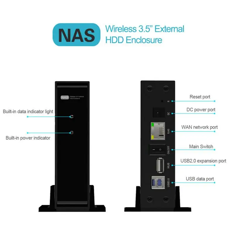 10TB External Solid State Drive USB3.0 90MB/S With NAS Intelligent Metal WAN Network Storage Wireless HDD Enclosure Cloud Disk