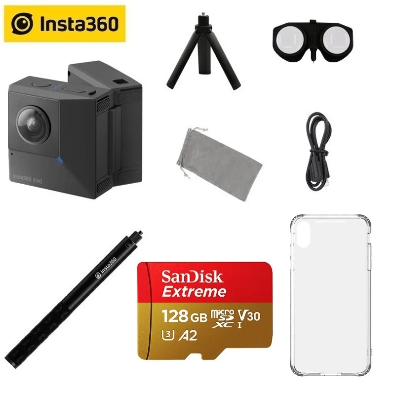 Камера Insta360 EVO 5 7 K Video 180 3D VR/Panoramic Insta 360 для Android и iPhone XS/Xs Max/XR/X/8/8 plus/7/7 plus/6 s/6 s