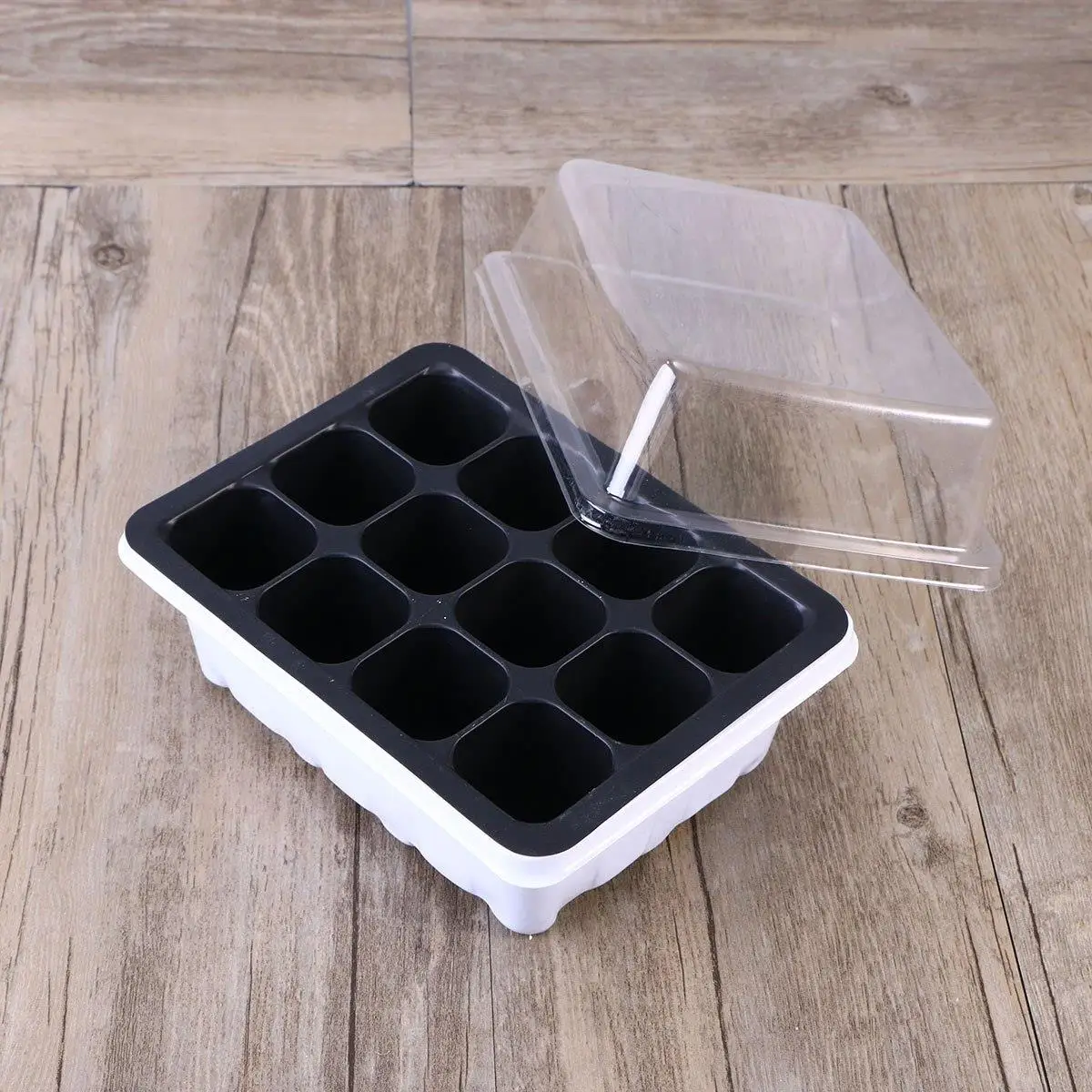 Online 10 Pack Sämling Fach Samen Starter Tablett Mit Dome Und Basis 12 Zellen Für Gartenarbeit Bonsai Weiß