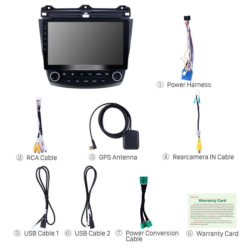 Top Harfey 10.1 inch Android 8.1 GPS Navigation 2Din Car Radio Multimedia Player Wifi Head Unit For Honda Accord 7 2003 2004-2007 3