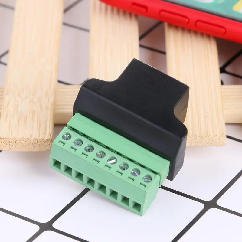 RJ45 гнездо к винтовой клемме 8 контактный разъем Ethernet кабель удлинитель адаптер