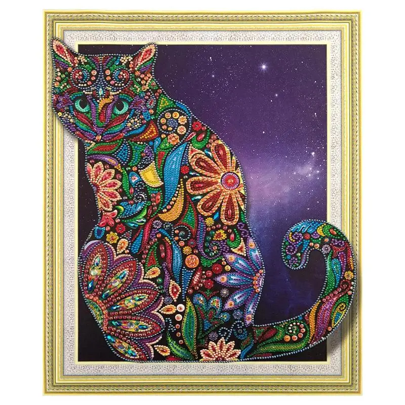

5D DIY Multi-types Special-shaped Diamond Painting Cat Cross Stitch Embroidery Mosaic Kit Rhinestones Wall Art Craft Home Decor