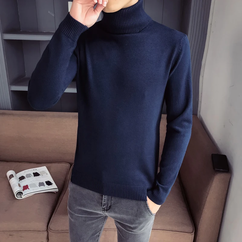2018 Winter New Man Sweater dress pullover men Korean Self-cultivation High Lead Within Solid Color Knitting Upper Garment 2018 Winter New Man Sweater dress pullover men Korean Self-cultivation High Lead Within Solid Color Knitting Upper Garment