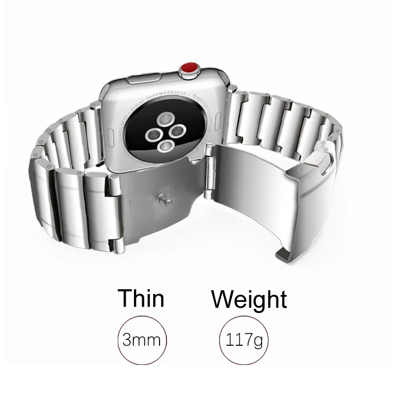 AKGLEADER Newest Solid Metal Steel Band For Apple Watch Series 4 iWatch High Quality Watchband For Apple Watch 3 2 1 Wrist Strap