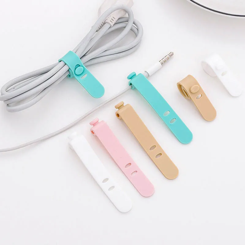 

Multifunction Portable Power Line Data Cable Tie 4Pcs Strap Office Zip Ties Coil Winder Strap Earphone Storage Tape Silicone