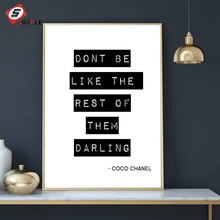 Fashion Poster Nordic Wall Art Canvas Painting COCO Quote Don't be like the rest of them Art Prints Wall Picture For Living Room Fashion Poster Nordic Wall Art Canvas Painting COCO Quote Don't be like the rest of them Art Prints Wall Picture For Living Room