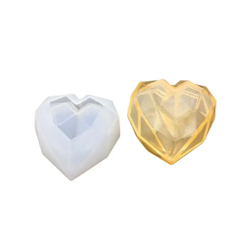 

DIY Epoxy Nordic Geometric Heart Shaped Storage Box Gypsum Spreading Stone Decorative Baking Silicone Mirror