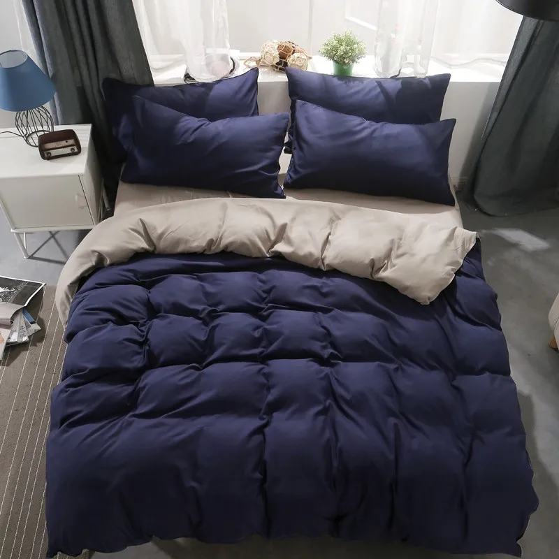 

Home Textile Simple Solid Color 3/4 Pcs Bedding Set Microfiber Bedclothes Men/women Bed Linens Duvet Cover Set Bed Sheet