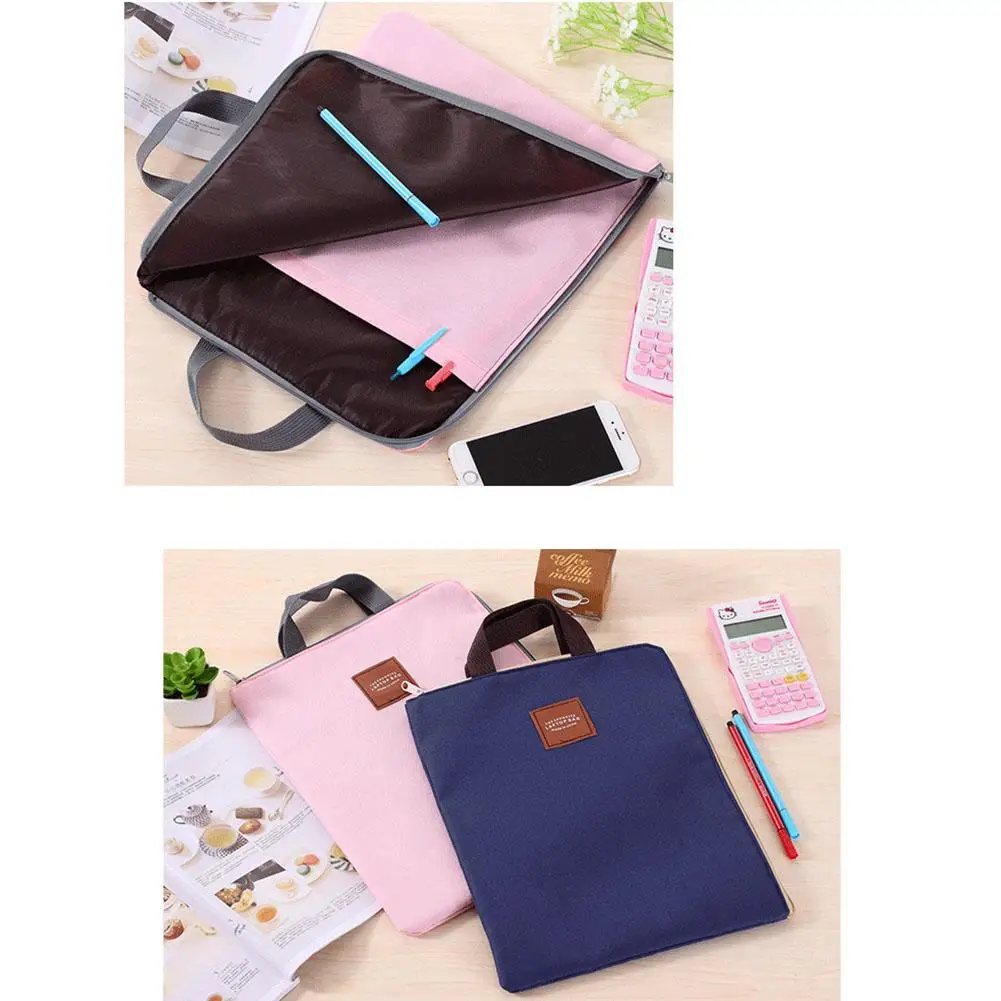 

High Quality Laptop Zipper Multi Function File Bag Portable Document Canvas Briefcase For Apple IPad Support Fast Deliver
