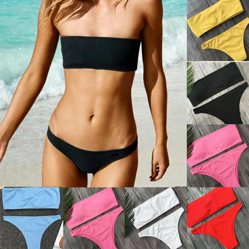 

New Women Bikini 2019 Two Pieces Set Swimsuit Swimwear Bathing Suit Push-Up Padded Bra Swimsuit Beachwear Bathing Suit