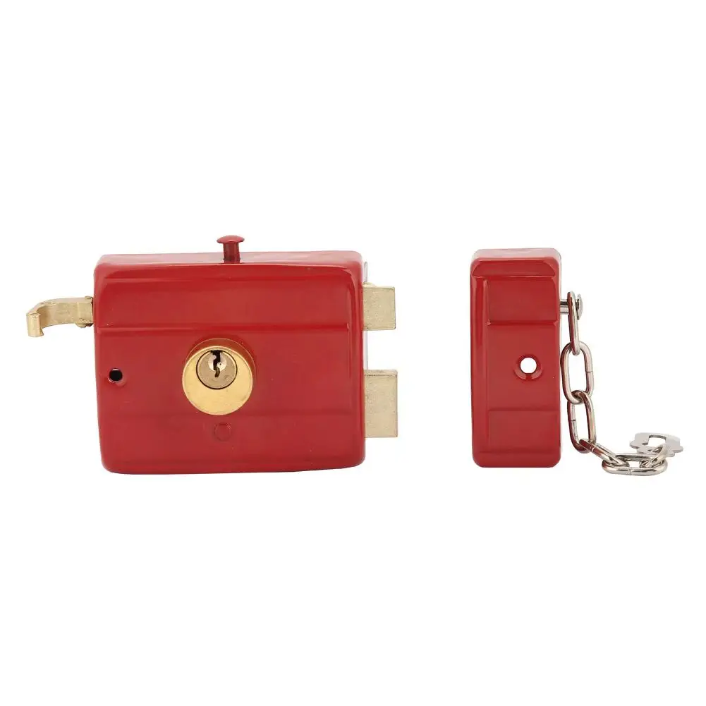 Red Heavy Duty Security Lock Dead Bolt Lock with Keys for Front Door