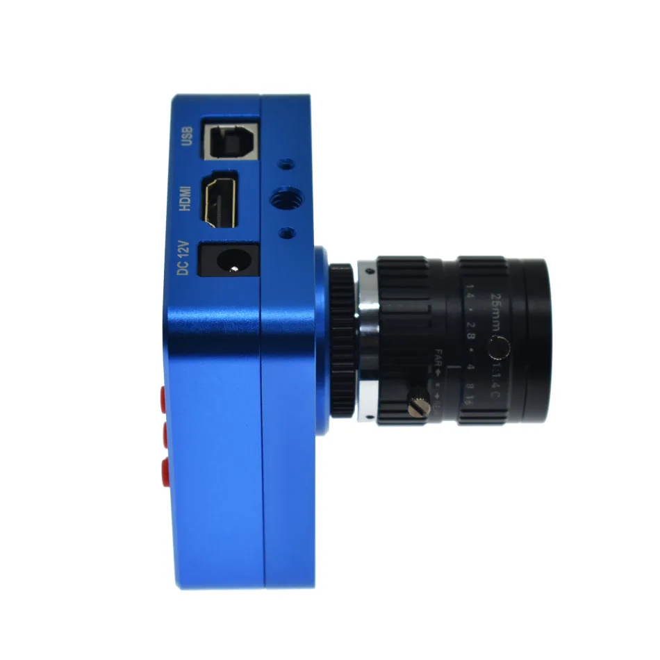 

21MP 1080P 60FPS HDMI USB Video Microscope Camera+10MP Industrial Lens Manual Aperture Fixed Focus 25mm Large Target Surface 2/3