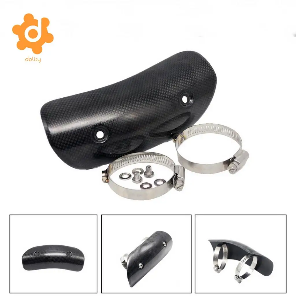 Motorcycle Exhaust Pipe Lightweight Heat Shield Cover Carbon Fiber