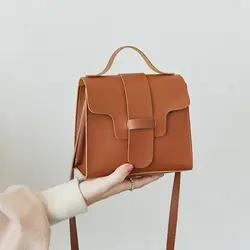 2018 Винтаж Мода PU Для женщин плеча Сумки очарование небольшой застежкой Crossbody сумка Мягкий пояс сладкие девочки телефон сумка