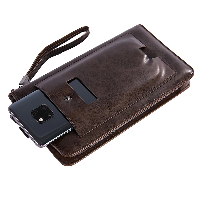 

Creative Business Men's Clutch Wallets Long Wallet Multifunction Cellphone Casual Zipper Coin Purse Portable Wristlet Purses