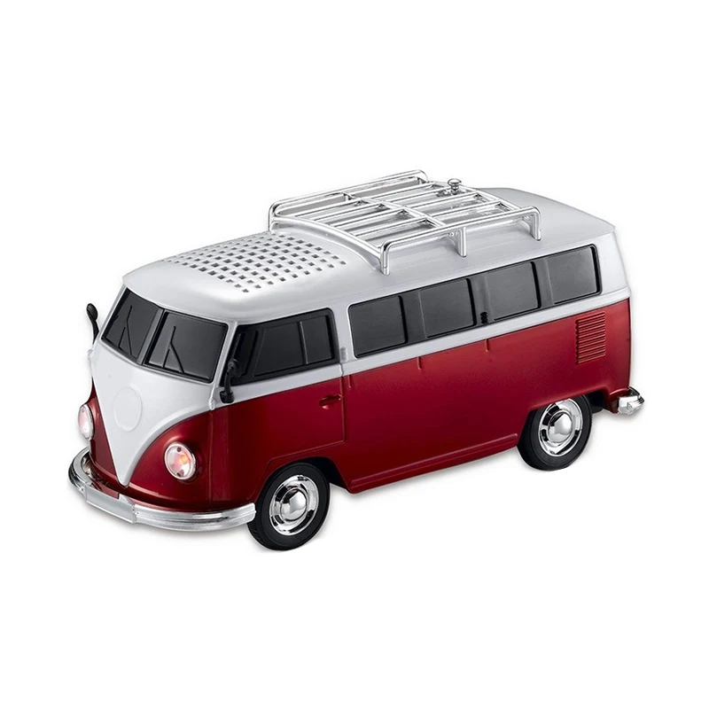 Colorful Mini Bluetooth Speaker Car Shape Mini Bus Speaker Support Fm +U Disk Insert Card Mini Speaker Mp3 Player Red