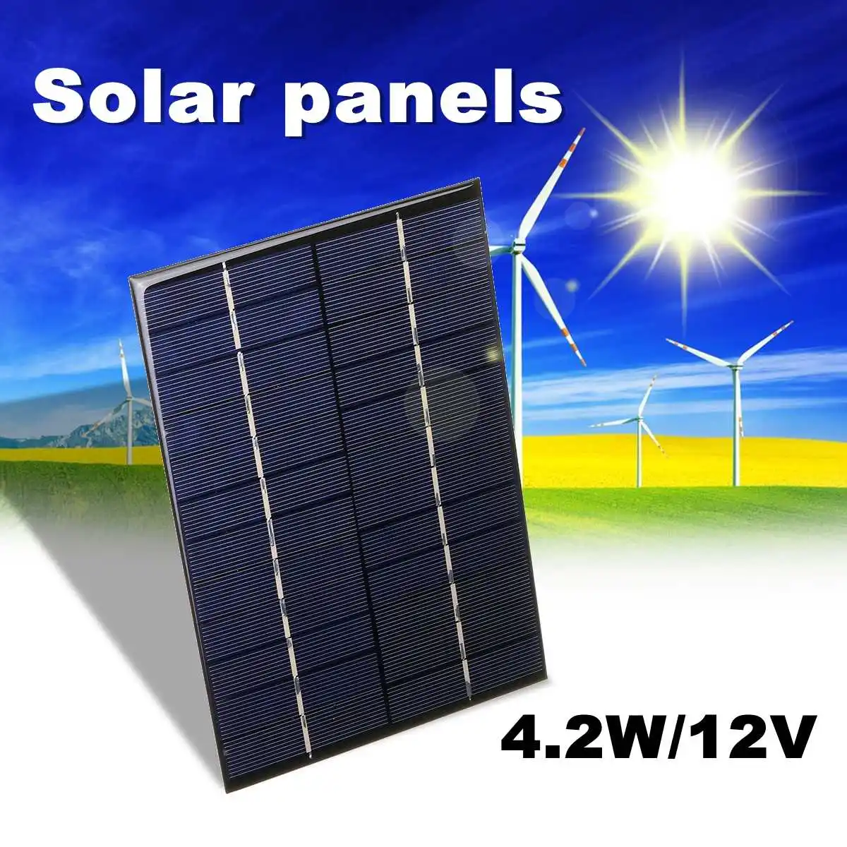 

LEORY Solar Panel 12V 4.2W Solar Charger 5V Phone Battery Charger 12V Mini DIY Epoxy Polycrystalline Cells For Cellphone