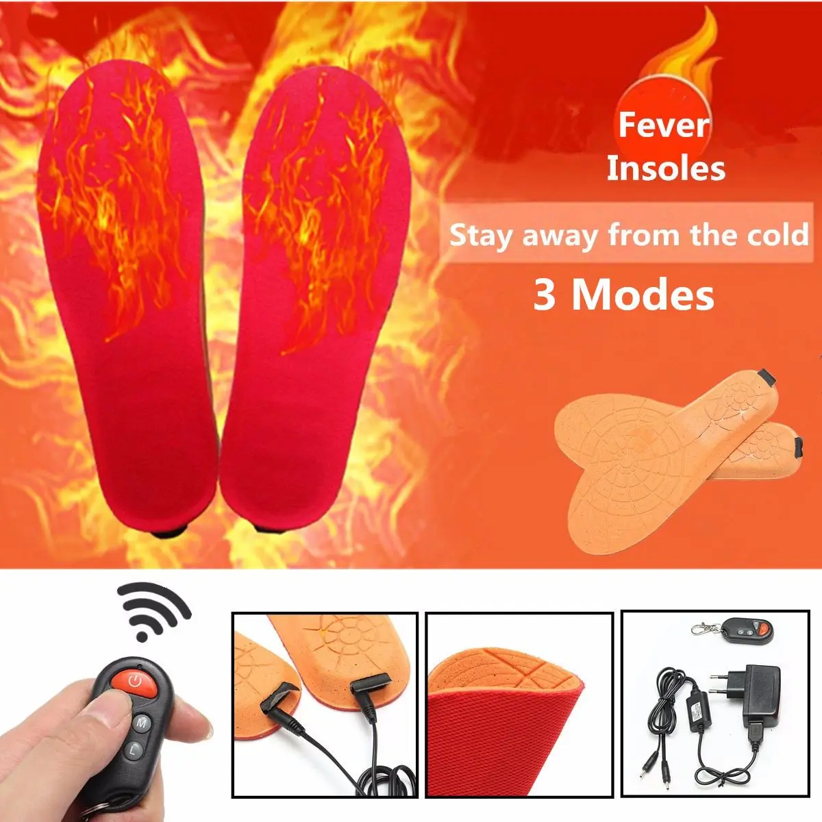 

2019 New USB Electric Powered Heating Insoles Winter Keep Warm Foot Shoes Insole Remote heating insoles
