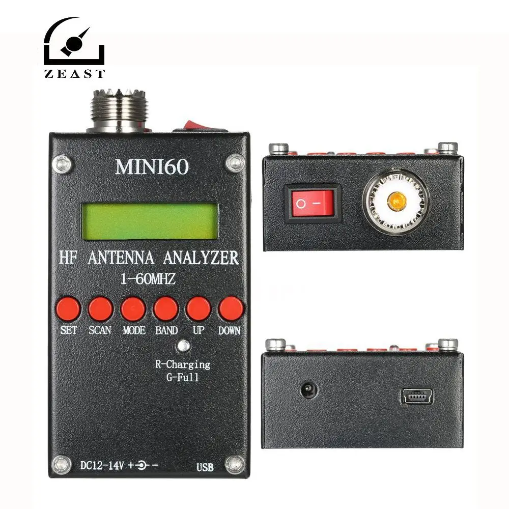 

MINI60S USB High Precision bluetooth Android HF ANT SWR Analyzer 1-60MHz Antenna Meter For Ham Radio C4-006