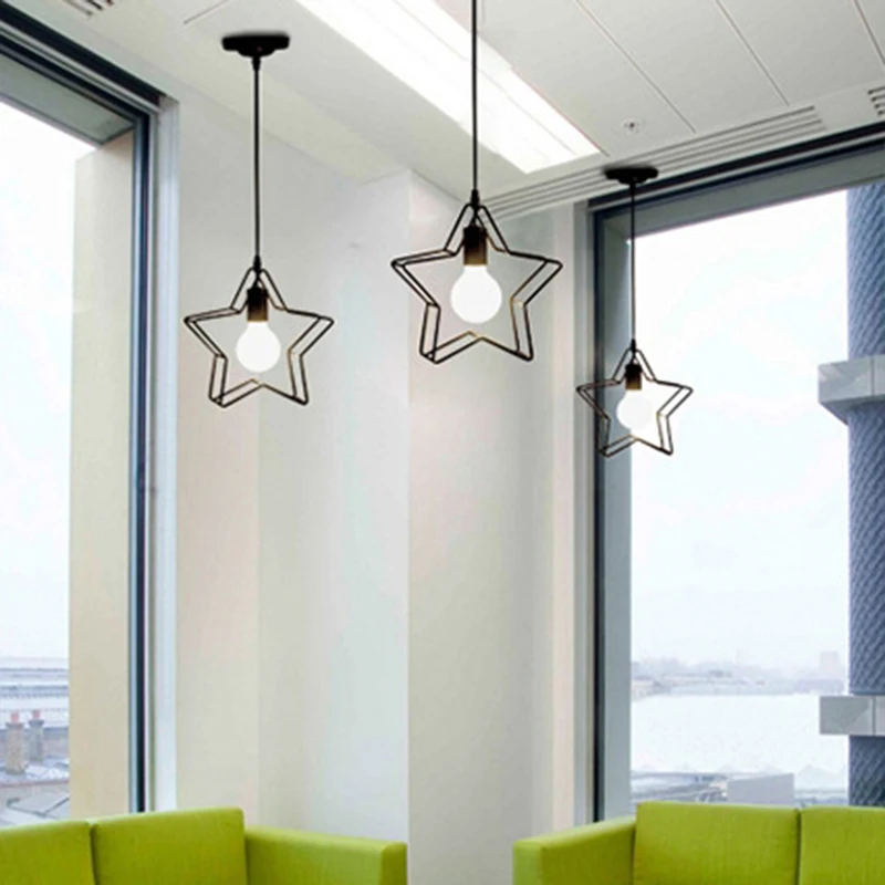 

Creative Star Metal Cage Style Designer Ceiling Light Lamp Shade Pendant Decoraction Accessories