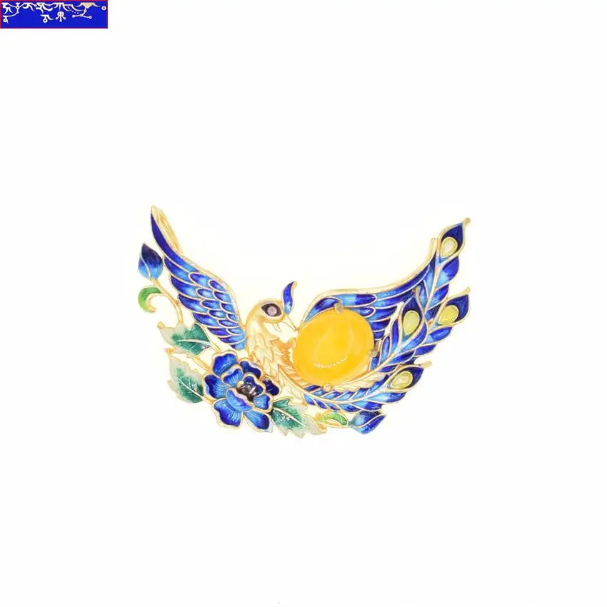 

Quality 925 Sterling Silver Pendants Cloisonne Natural Yellow Chalcedony Stone Jade Fancy Phoenix Fine Jewelry Women Ph001