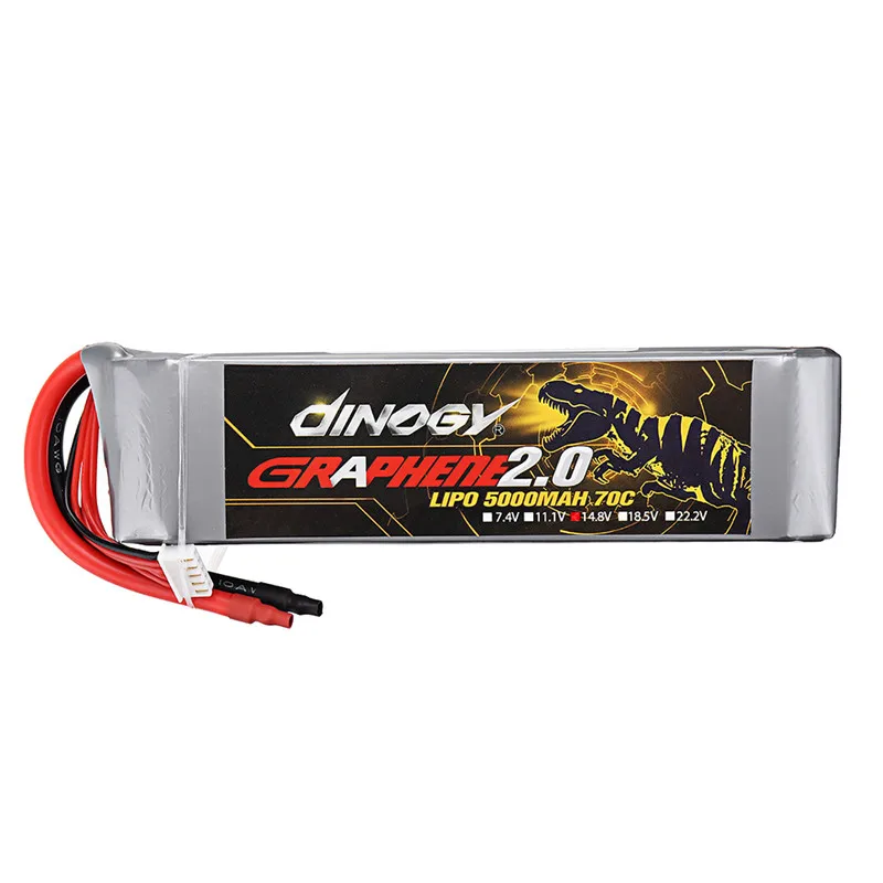 

1/4PCS DINOGY GRAPHENE 2.0 14.8V 5000mAh 70C 4S Lipo Battery for FPV RC Quadcopter Drone Models Spare Parts Accessories