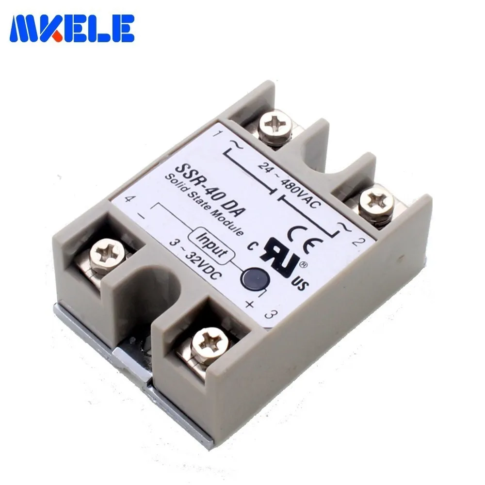 UK stocked Solid state relay 40amp 3-32 VDC to 24-380 VAC SSR-40 DC to AC 