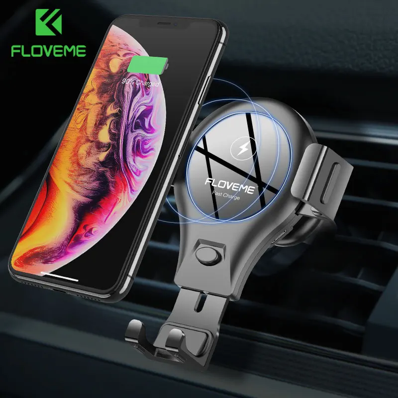 

FLOVEME Qi Wireless Car Charger For Samsung S8 S9 10W Fast Wireless Charging Gravity Mount Phone Holder Charger For iPhone 8 XS
