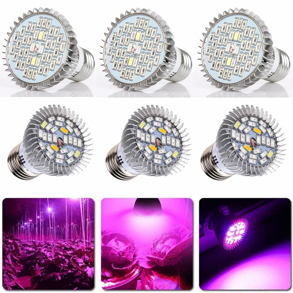 

18 28 40 LEDs 15W 20W 30W Full Spectrum Plant Grow Light E27 LED Plant Grow Light Hydroponic Plant Grow Light
