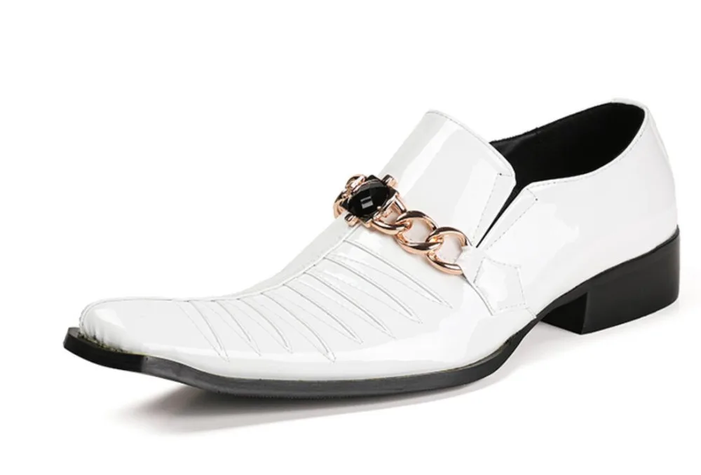 

2018 Handmade Men Shoes Square Toe Genuine Leather Shoes Male Formal White Wedding Dress Shoes Black Business Zapatos Hombre