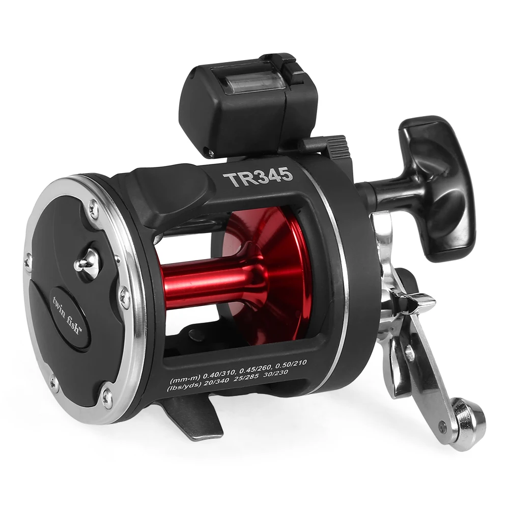 Fishing Reel 2+1BB Trolling Fishing Spinning Reel with Line Counter Right Hand Bait Casting Boat Fishing Drum Reel Carp Fishing