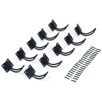 

10pc Matte Black Iron Wire Hooks - Modern Wide Iron Hooks to Hang Your Favorite Bags. Equipped with 40 17mm Screws for a Stron