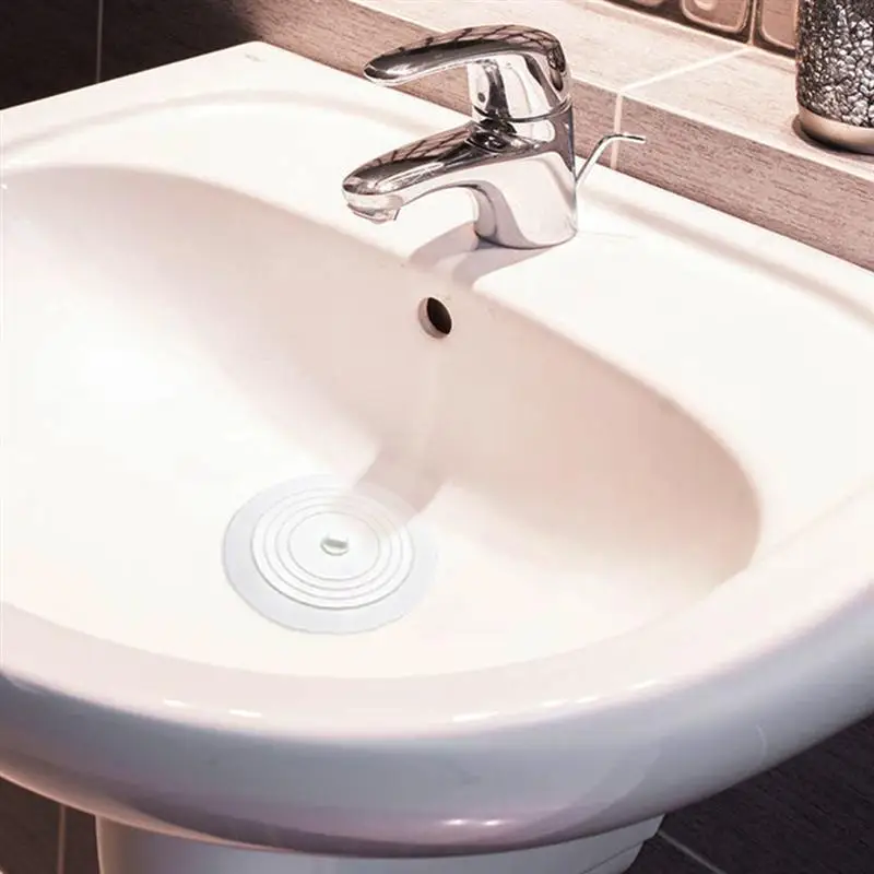 

Silicone Sink Stopper Tub Drain Plug for Kitchens Bathrooms Laundries (White)