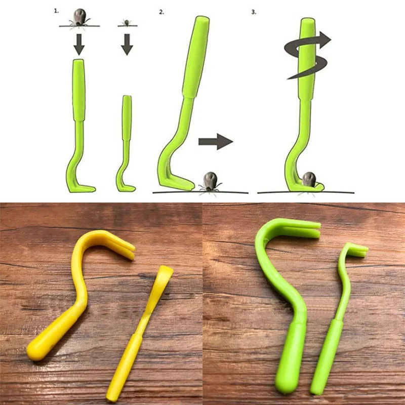 

2pcs Large & Small Ticks Flea Hard Remover Tool Kit Comb Grip For Pet Cat Dog