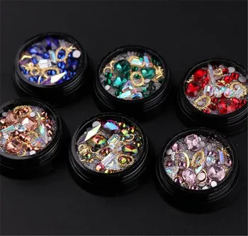 

New 100 Pcs 3D Rhinestones Diverse DIY Gems New Charming Mix Nail Art Decoration Rose Jewelry Gel Glitter Nail Art Decorati