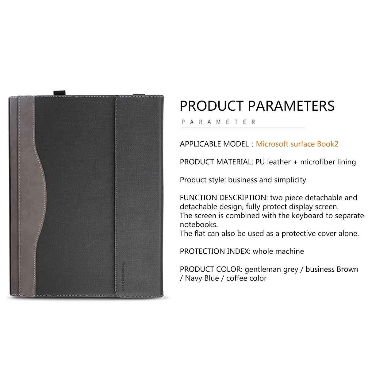 

PU Leather Tablets cases For Microsoft Surface Book 2 15-inch Tablet Case 15" Flip Stand Cover with Hand Strap & Pen Holder