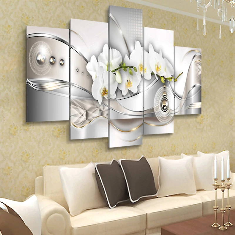 5 панель настенная живопись на холсте орхидеи цветы плакаты и принты современная абстрактная Настенная картина для украшения гостиной