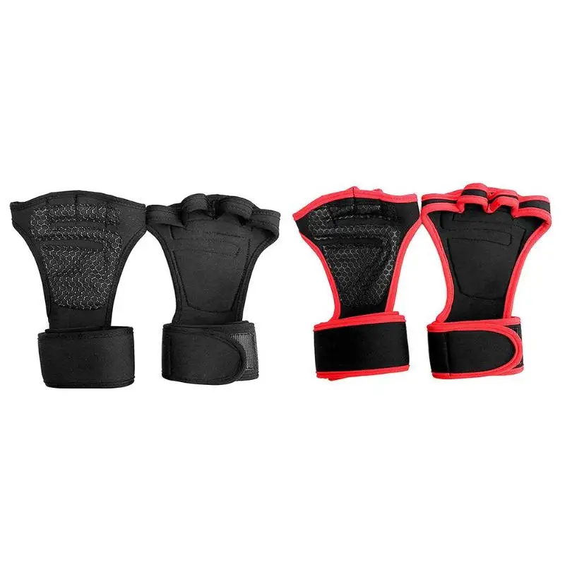 1 pair Sports Body Building Gymnastics Grips Gym Hand Palm Protector Gloves Weight Lifting Training Gloves Women Men Fitness