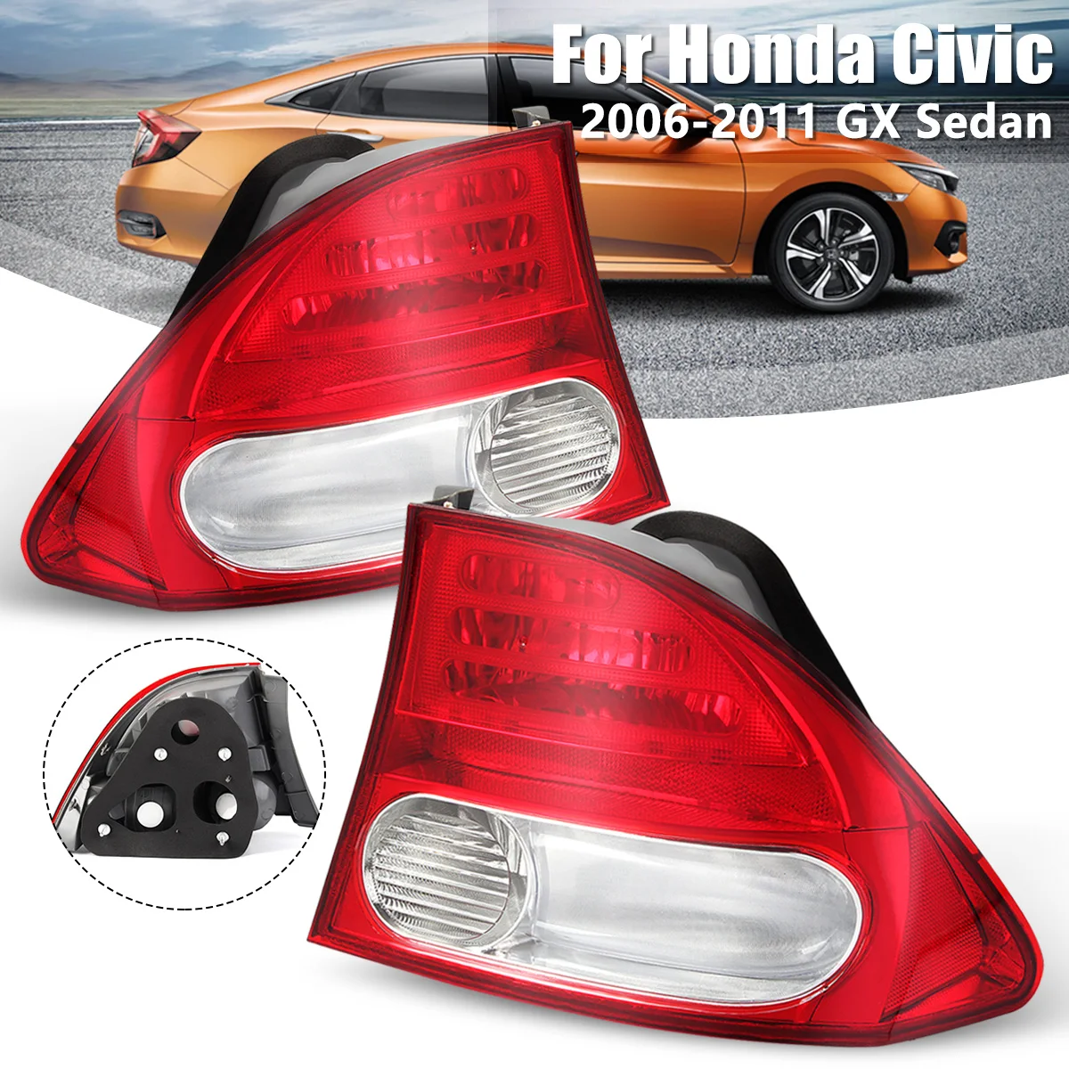 

1 Pcs Left And Right Side Rear Tail Light Brake Light Housing Shell Case Without Bulb for Honda for Civic 2006-2008 GX Sedan
