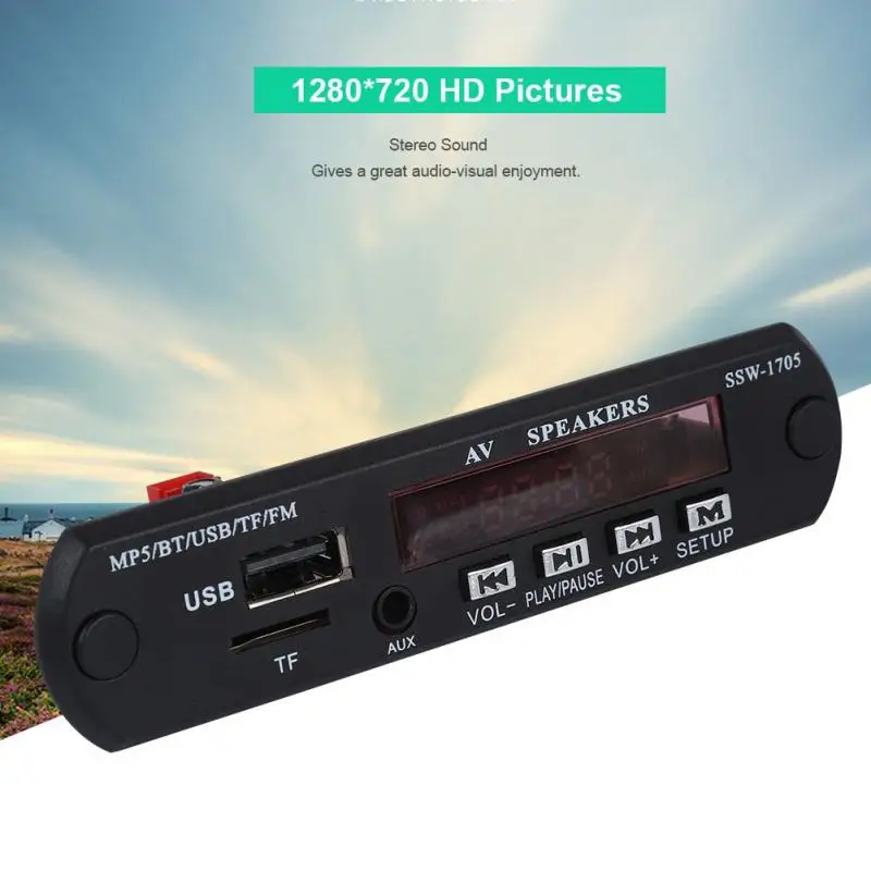 

1280*720 HD MP5 Player SSD Stereo Bluetooth 4.2 MP5 Player with FM/AUX Input/Spp Remote Control Support APP
