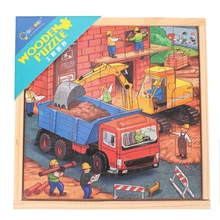 3-в-1 инженерный транспорт тема деревянный двухсторонний головоломка Ассамблеи Игрушка для развития интеллекта ребенка игрушки для детей, подарок