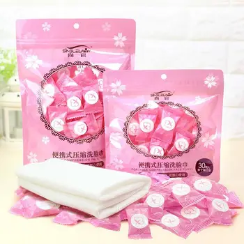 

30/100pcs Disposable Pure Cotton Compressed Portable Travel Face Towel Water Wet Wipe Washcloth Napkin Outdoor Moistened Tissues