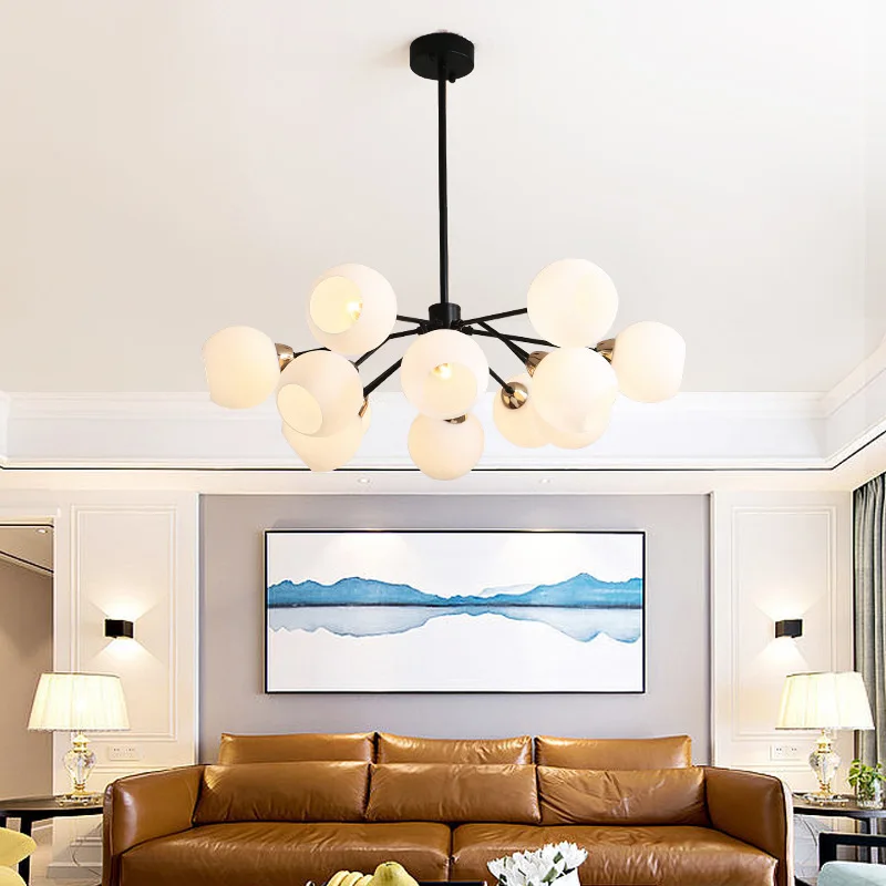 

Modern Chandeliers Lighting for Living Room Bedroom Home Decoration Indoor Lighting Hanging Lamps Contemporary Iron Ball Design
