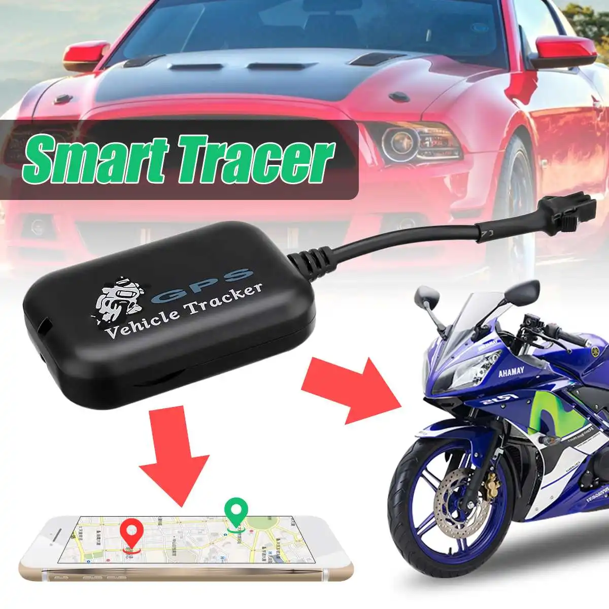 مصغرة مركبة GPS المقتفي سيارة دراجة نارية الخلفية الوقت GSM جي بي آر إس gps محدد مكافحة سرقة إنذار جهاز تعقب نظام مراقبة
