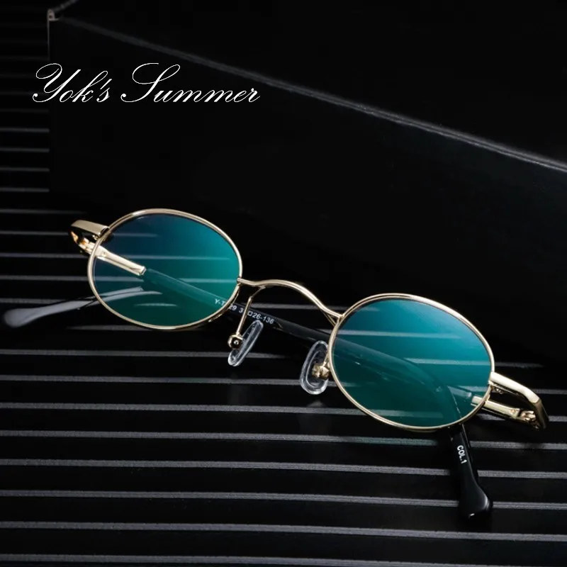 

YOK'S Small Round Optical Frame Women Men Brand Metal Spring Leg Prescription Myopia Eyewear Fashion Decoration Glasses UN1248