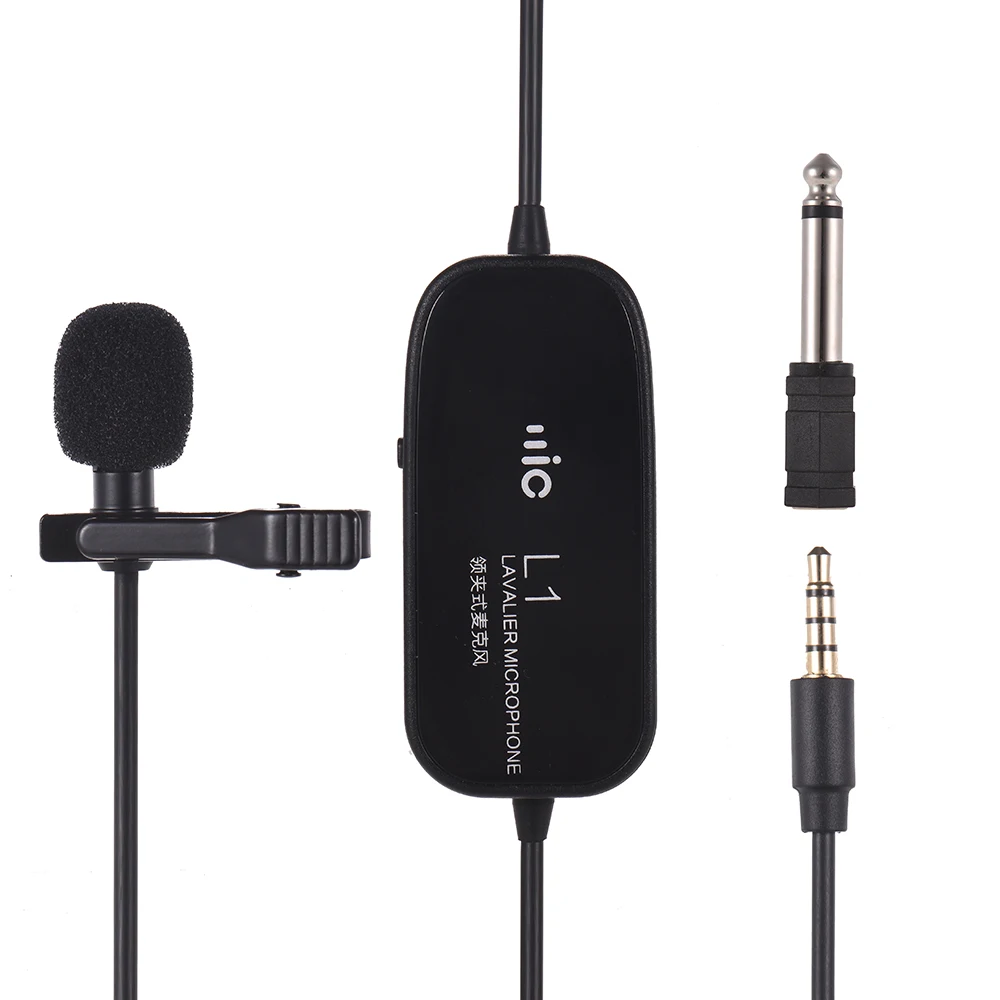 

Clip-on Lavalier Omin-directional Condenser Microphone Recording Microphone for iPhone Huawei Smartphone for Canon Nikon Sony