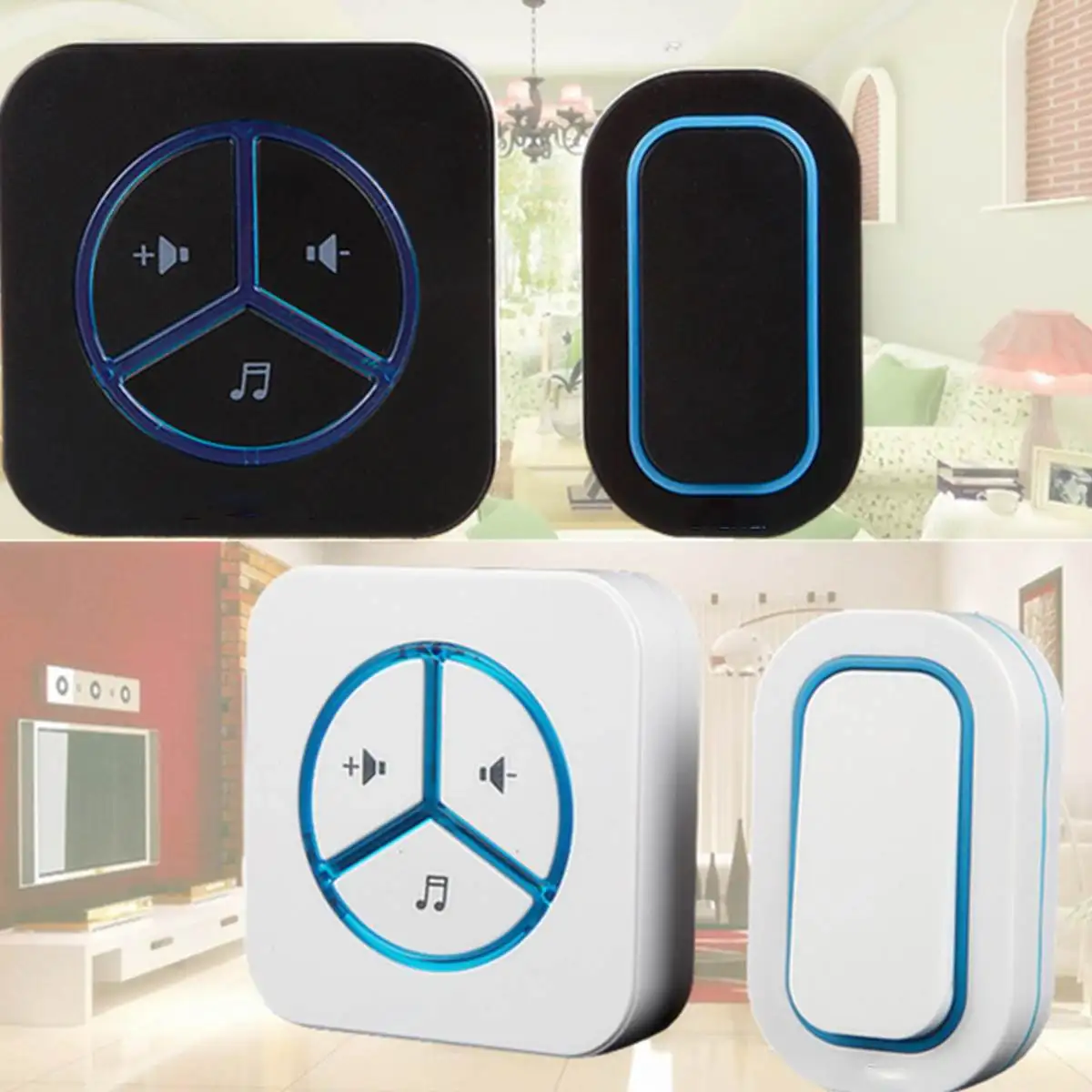 

48 Chimes Portable Waterproof Wireless Doorbell Remote Control Smart Home Digital Cordless Door Bell Plug-in Door Chime Ring